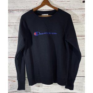 Champion Authentic Arthleticwear Size Medium Black Crewneck Pullover Sweatshirt
